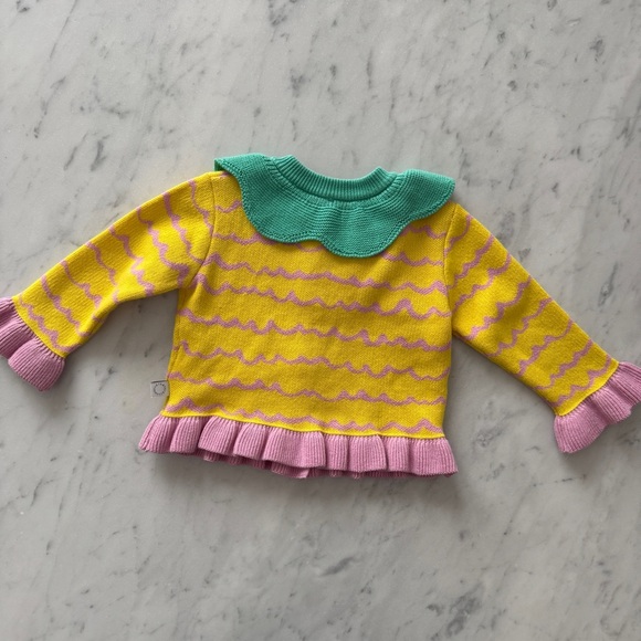 Stella McCartney Baby 100% Cotton Cute Ruffle Pineapple Print Knit Cardigan - Picture 6 of 7